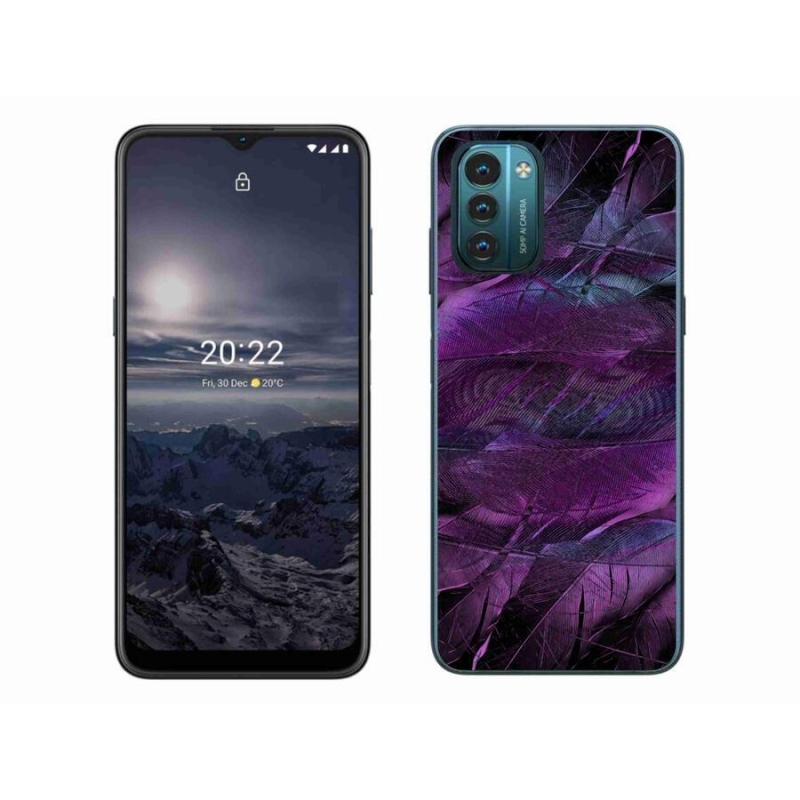 Zselés borítás mmCase a Nokia G11/G21 készülékhez - lila tollak