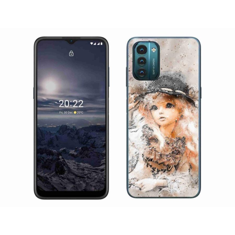 Zselés borítás mmCase mobiltelefonhoz Nokia G11/G21 - lány sapkával