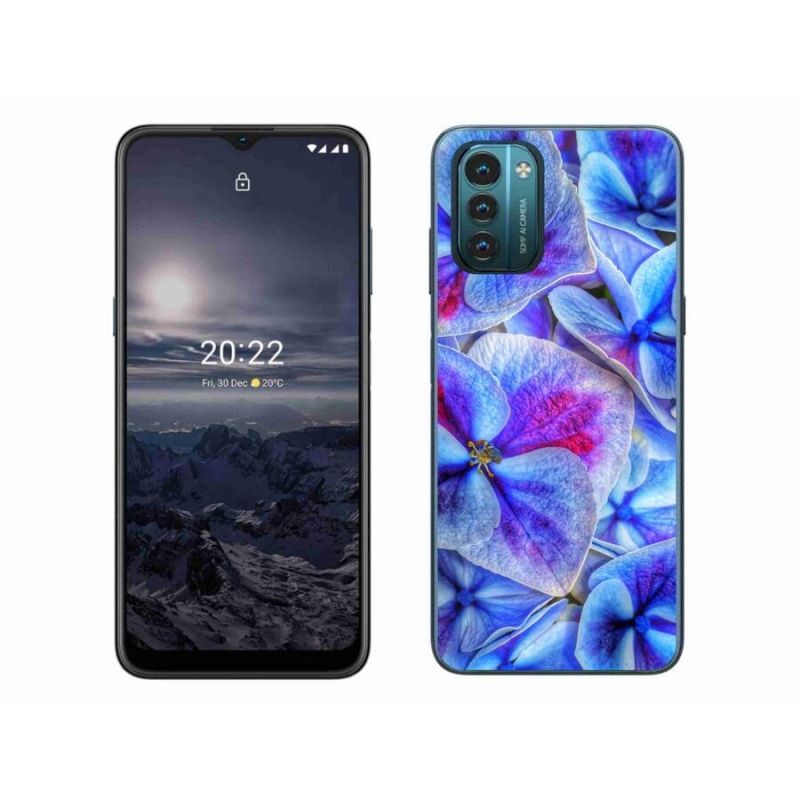 Gél védőhuzat mmCase mobiltelefonhoz Nokia G11/G21 - kék virágok 1