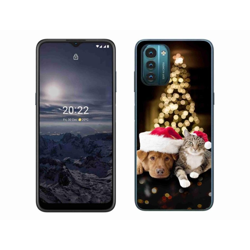 Zselés borítás mmCase a Nokia G11/G21 készülékhez - Karácsonyi kutya és macska
