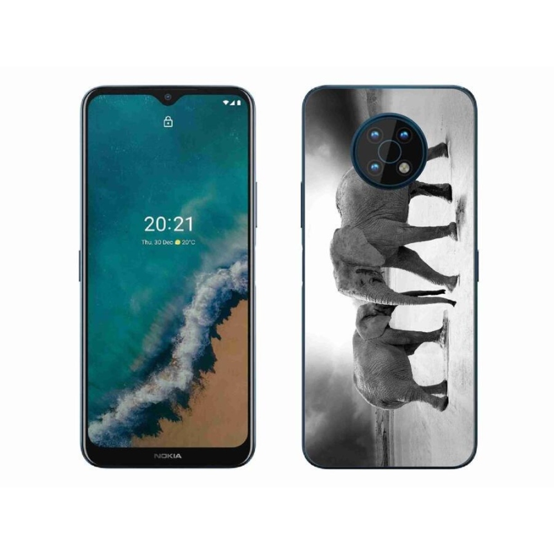 Zselés borítás mmCase a Nokia G50 készülékhez - fekete és fehér elefántok