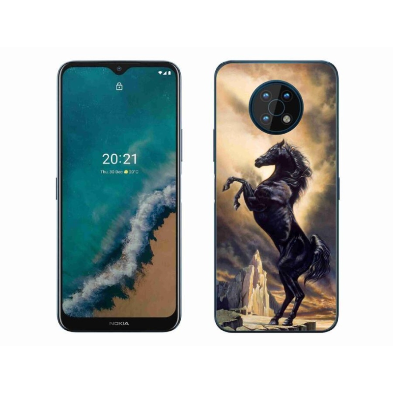 Zselés borítás mmCase a Nokia G50 készülékhez - fekete rajzfilm ló