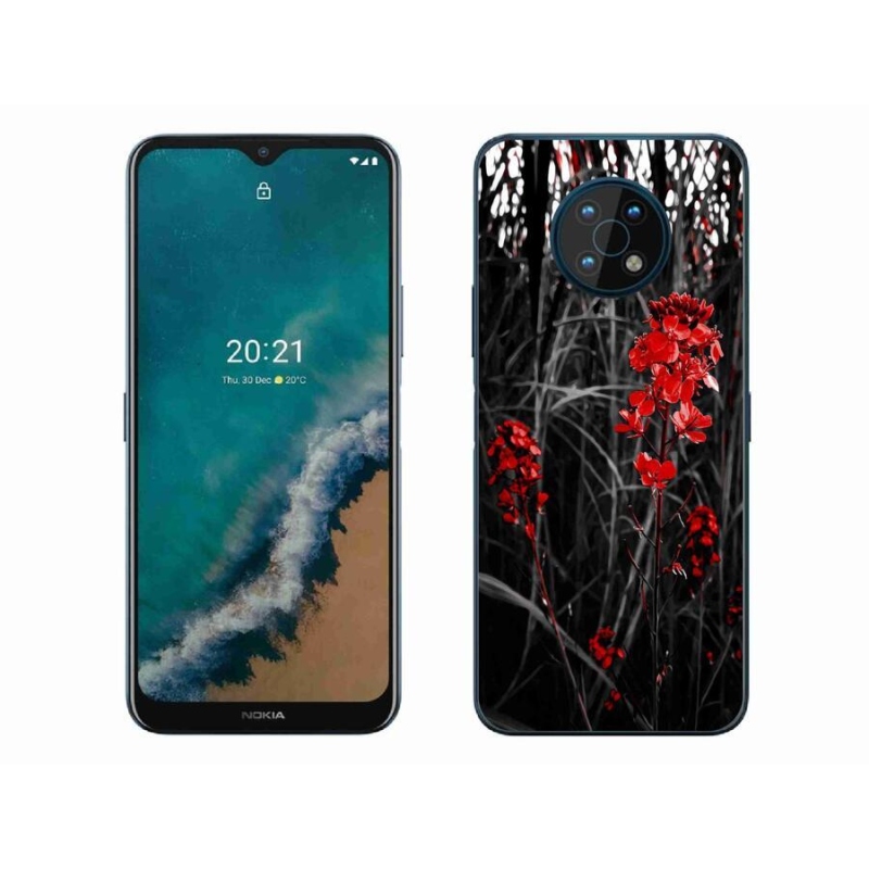 Zselés tok mmCase a Nokia G50 készülékhez - piros növény