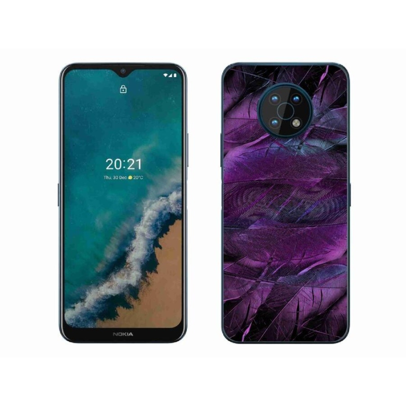 Zselés borítás mmCase a Nokia G50 készülékhez - lila tollak