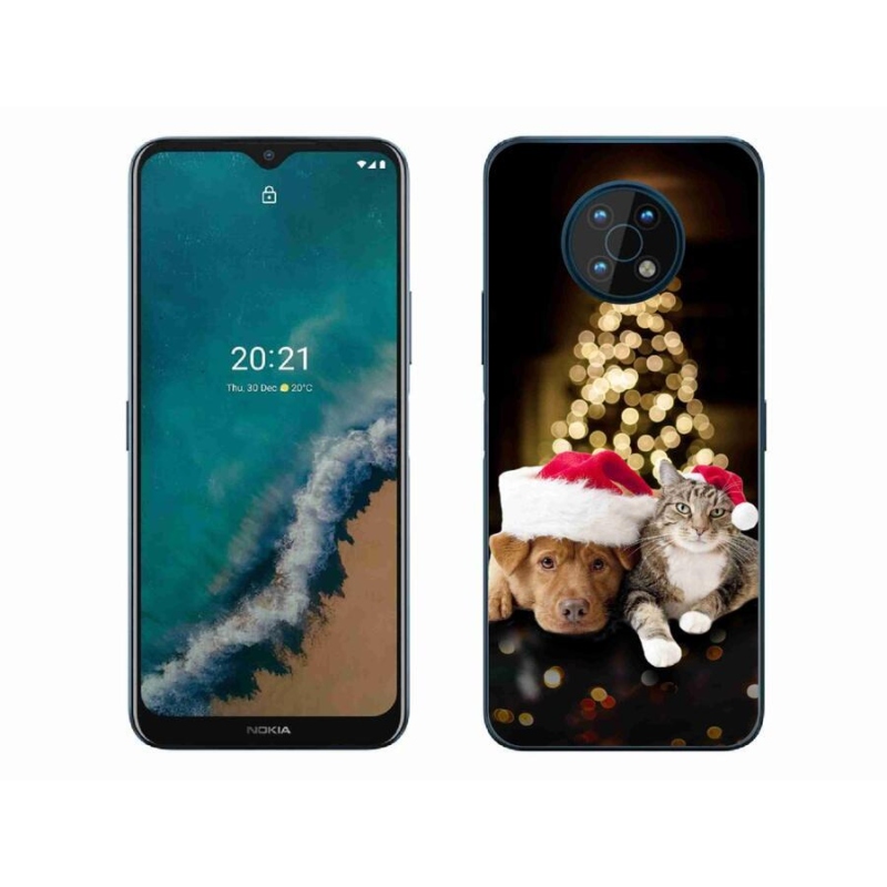 Zselés borítás mmCase a Nokia G50 készülékhez - Karácsonyi kutya és macska