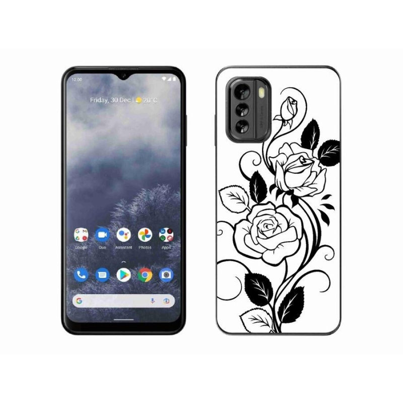Zselés borítás mmCase a Nokia G60 5G készülékhez - fekete és fehér rózsa