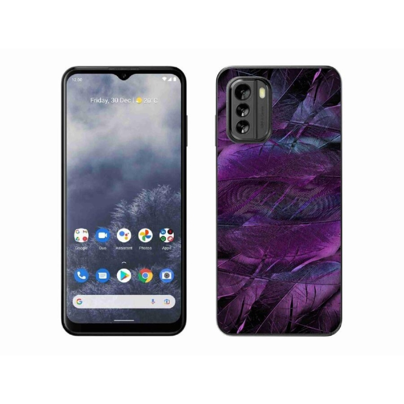 Zselés borítás mmCase a Nokia G60 5G készülékhez - lila tollak