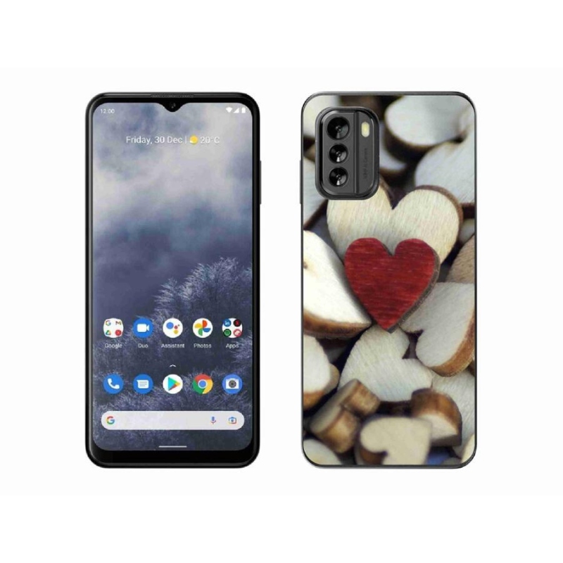 Zselés borítás mmCase a Nokia G60 5G készülékhez - gravírozott piros szív