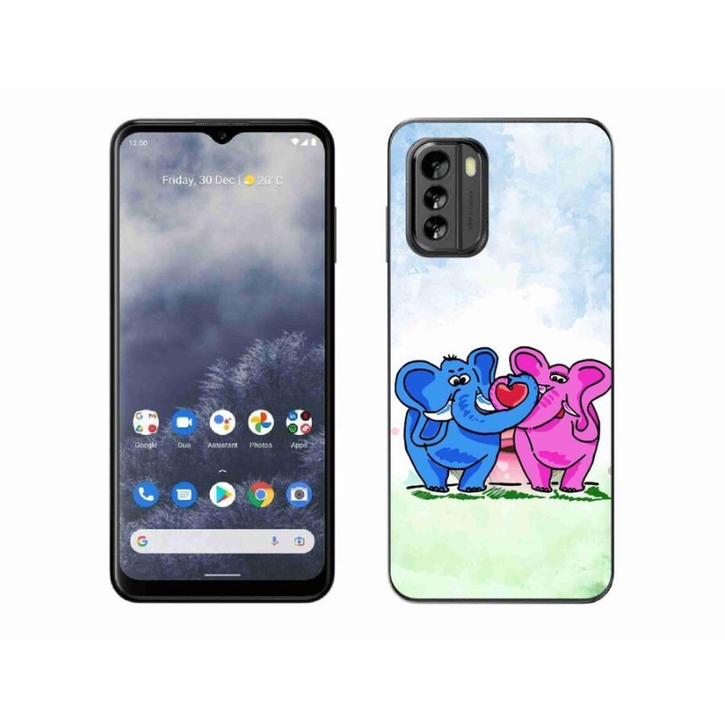 Zselés borító mmCase a Nokia G60 5G mobilhoz - szerelmes elefántok