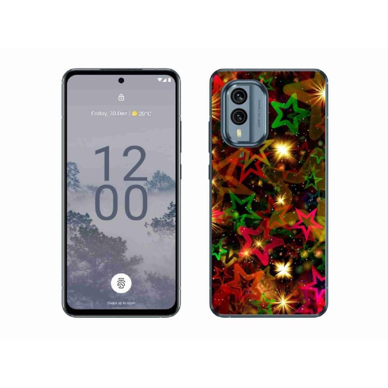 Zselés borítás mmCase mobiltelefonhoz Nokia X30 5G - színes csillagok