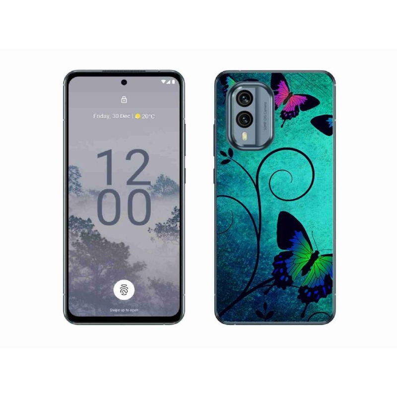 Zselés borító mmCase mobiltelefonhoz Nokia X30 5G - színes pillangók