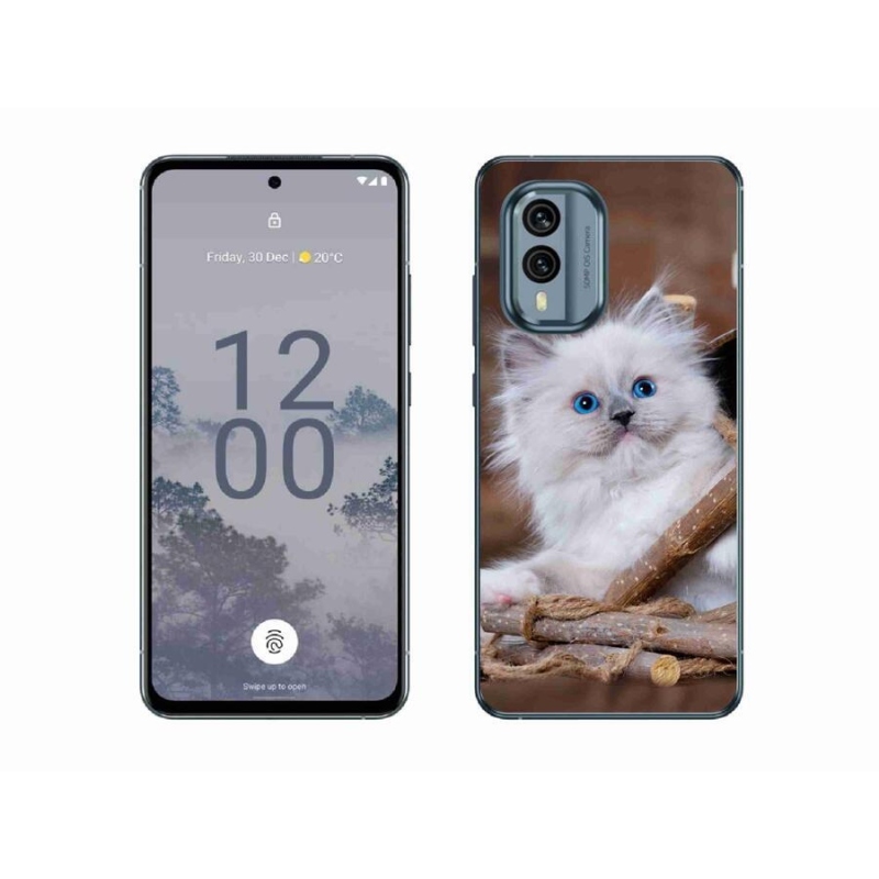 Zselés borítás mmCase a Nokia X30 5G készülékhez - fehér cica