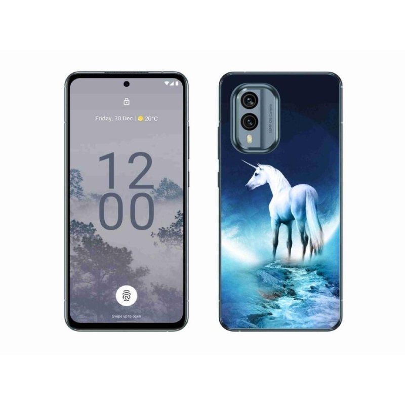 Zselés borítás mmCase a Nokia X30 5G készülékhez - fehér egyszarvú