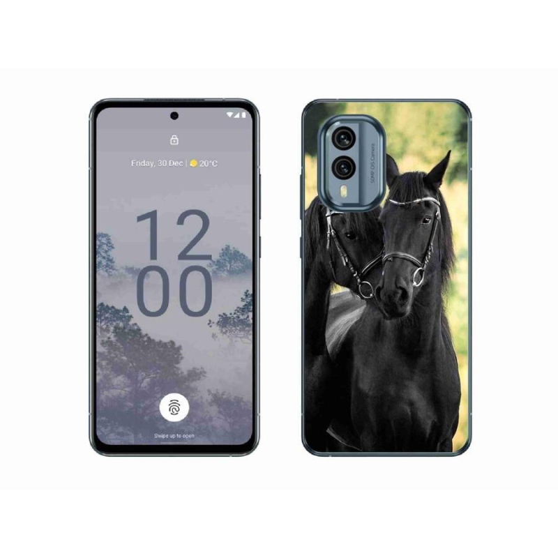 Zselés borítás mmCase a Nokia X30 5G készülékhez - két fekete ló