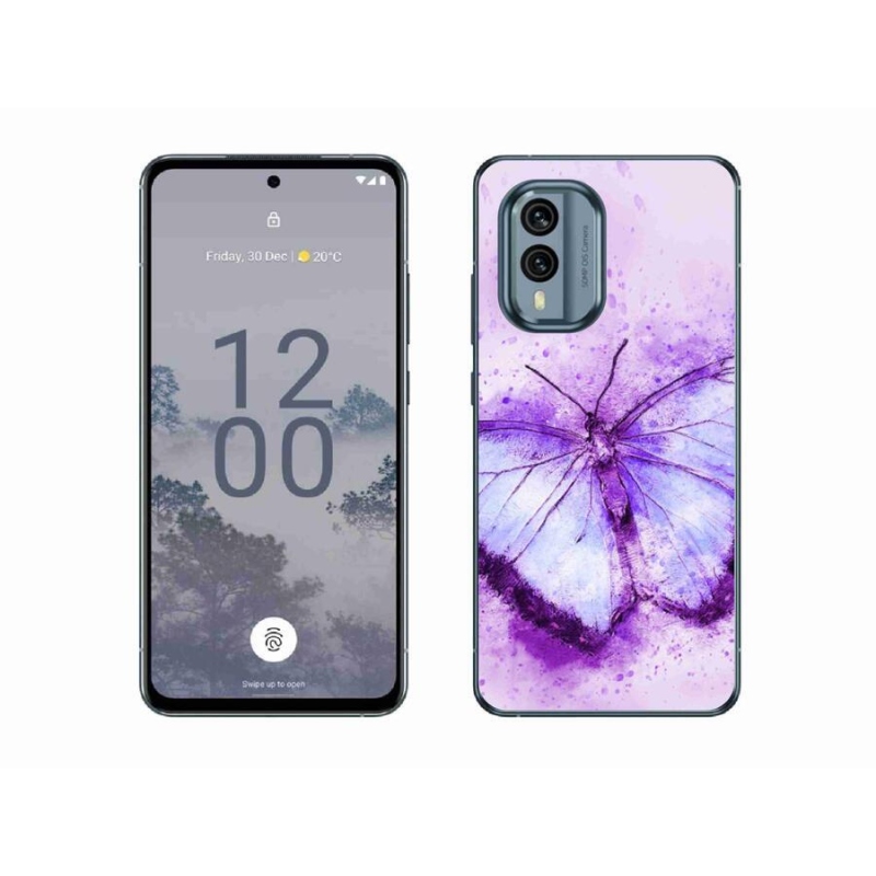 Zselés borítás mmCase a Nokia X30 5G készülékhez - lila pillangó