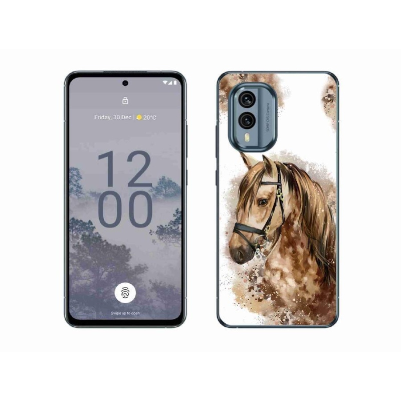 Zselés borítás mmCase a Nokia X30 5G készülékhez - barna rajzfilm ló