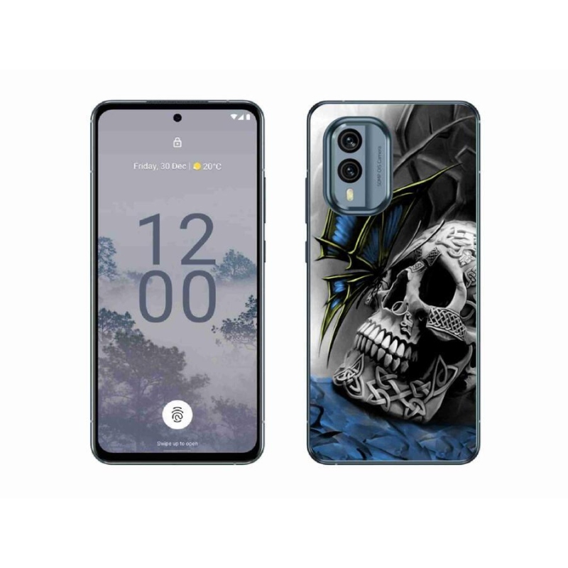 Zselés borítás mmCase a Nokia X30 5G készülékhez - pillangó és koponya