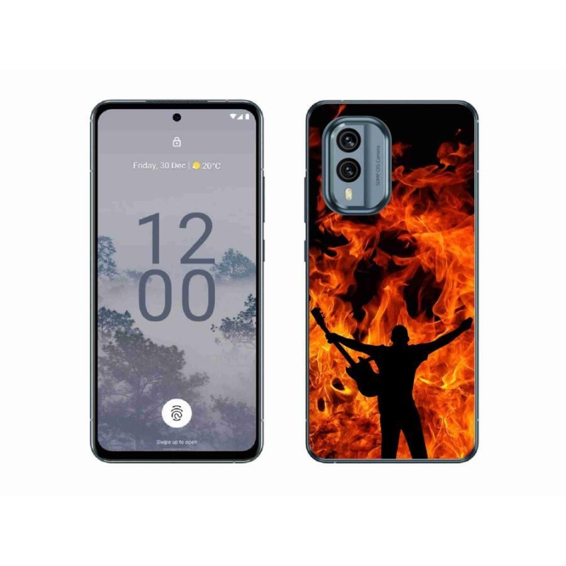 Zselés borító mmCase mobil Nokia X30 5G - zenész és tűz
