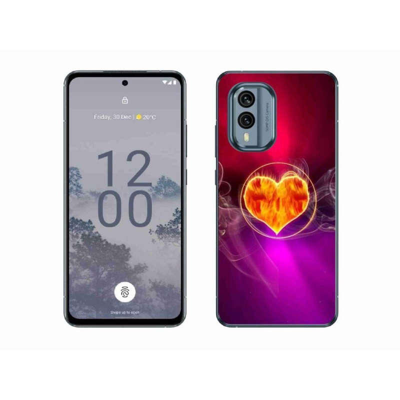 Zselés borítás mmCase a Nokia X30 5G készülékhez - tüzes szív