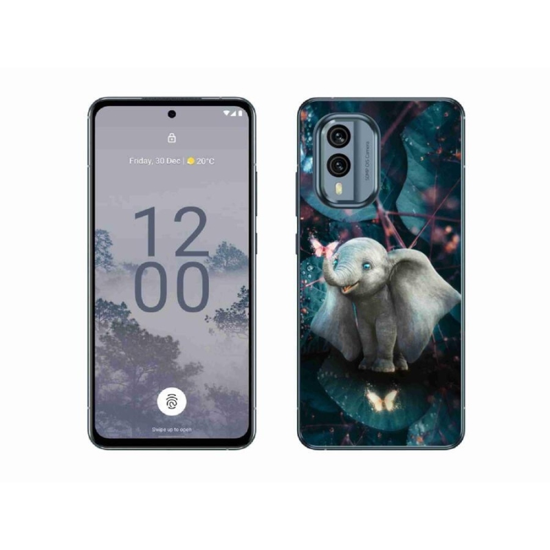 Zselés borítás mmCase mobiltelefonhoz Nokia X30 5G - aranyos elefánt