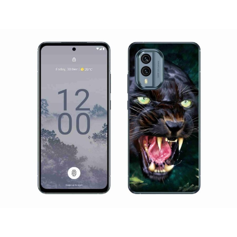 Zselés borítás mmCase a Nokia X30 5G készülékhez - dühös fekete párduc
