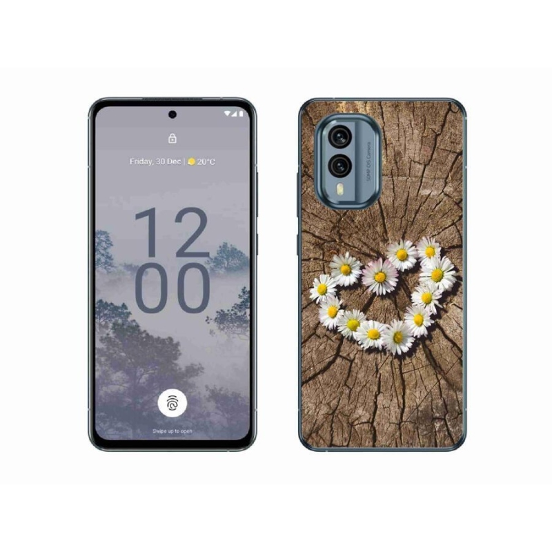 Zselés borító mmCase mobiltelefonhoz Nokia X30 5G - százszorszépek szíve