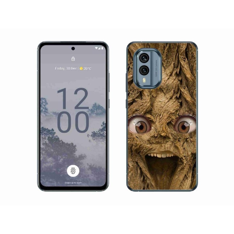 Zselés borítás mmCase a Nokia X30 5G készülékhez - vidám fa szemekkel