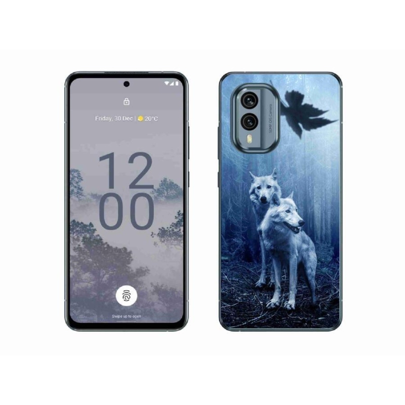 Zselés borítás mmCase a Nokia X30 5G készülékhez - farkasok az erdőben