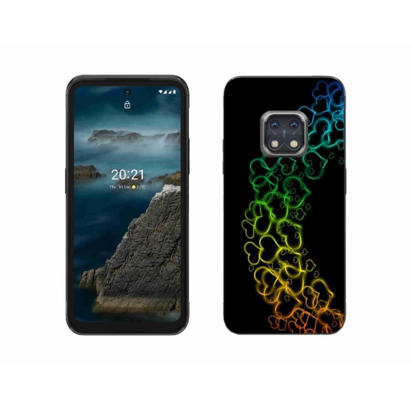 Zselés borító mmCase mobiltelefonhoz Nokia XR20 - színes szívek
