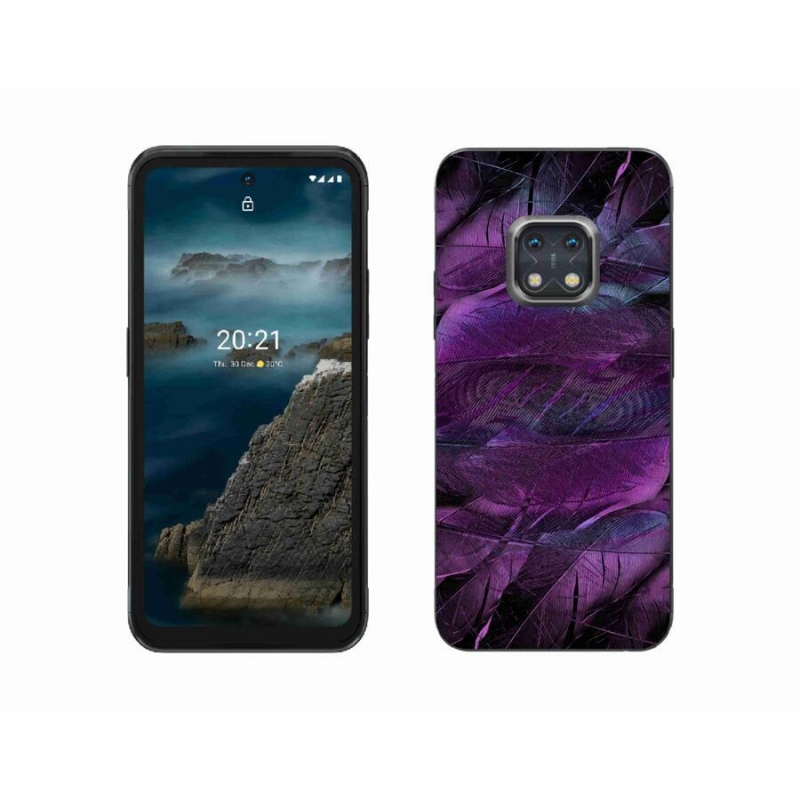 Zselés borítás mmCase a Nokia XR20 készülékhez - lila tollak