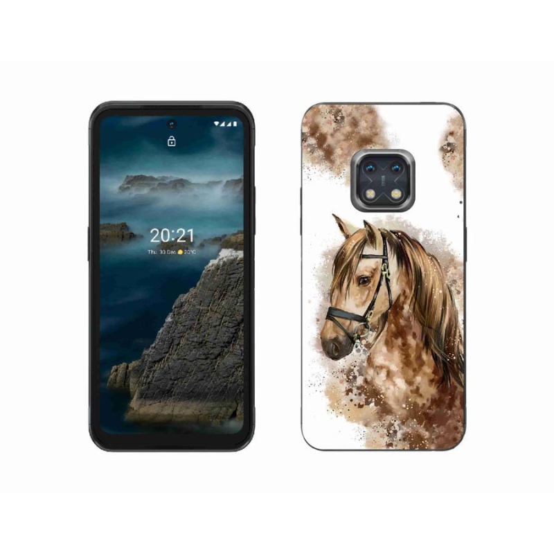 Zselés borítás mmCase a Nokia XR20 készülékhez - barna rajzfilm ló