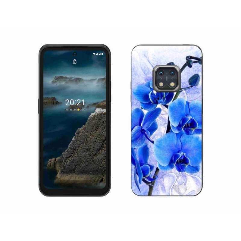 Zselés borító mmCase mobiltelefonhoz Nokia XR20 - kék virágok