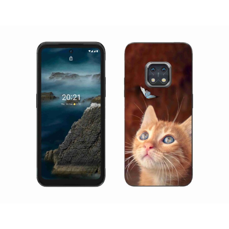 Zselés borító mmCase mobiltelefonhoz Nokia XR20 - pillangó és cica