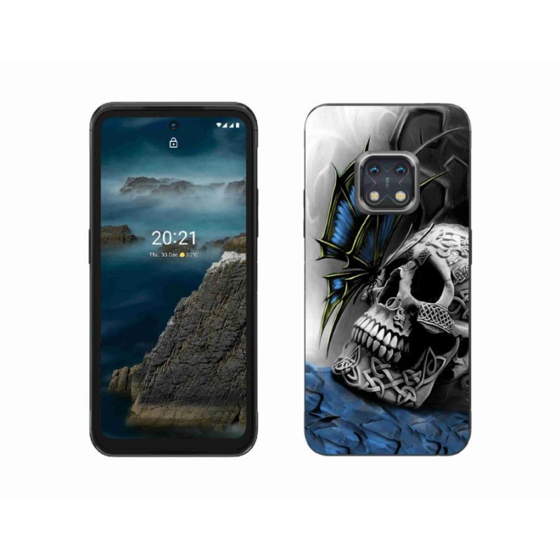 Zselés borítás mmCase a Nokia XR20 készülékhez - pillangó és koponya