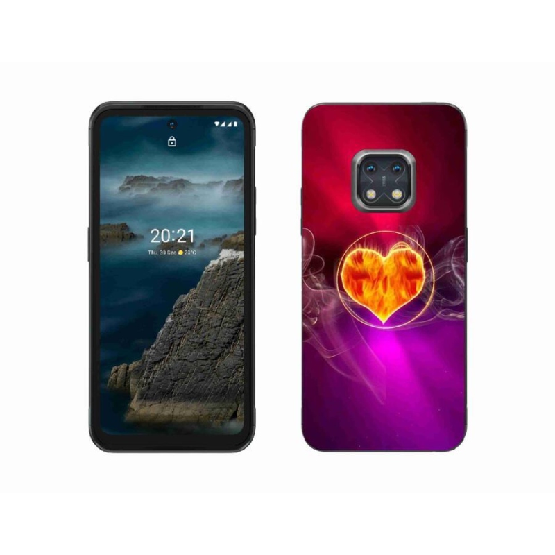 Zselés borítás mmCase mobiltelefonhoz Nokia XR20 - tüzes szív