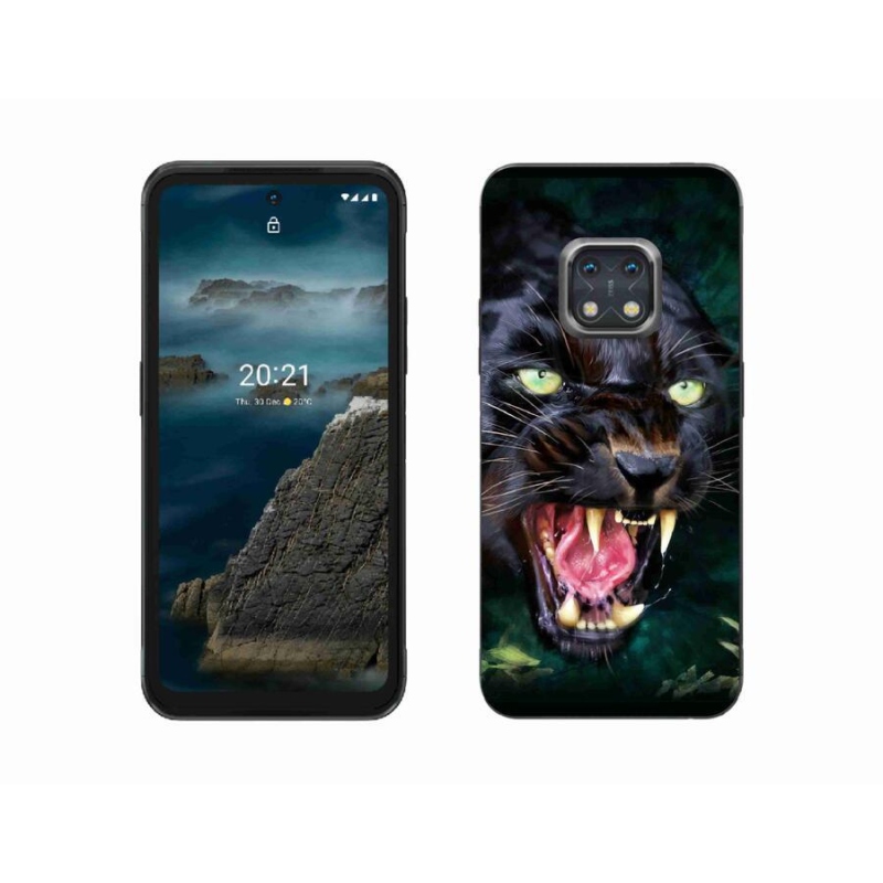 Zselés borítás mmCase a Nokia XR20 készülékhez - dühös fekete párduc