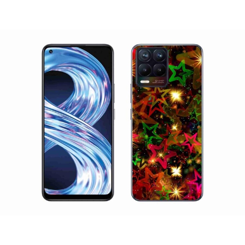 Gél borítás mmCase a Realme 8 4G-hez - színes csillagok