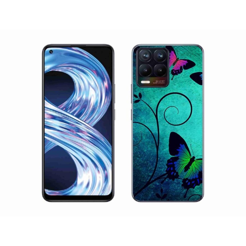 Gél borító mmCase mobilhoz Realme 8 4G - színes pillangók