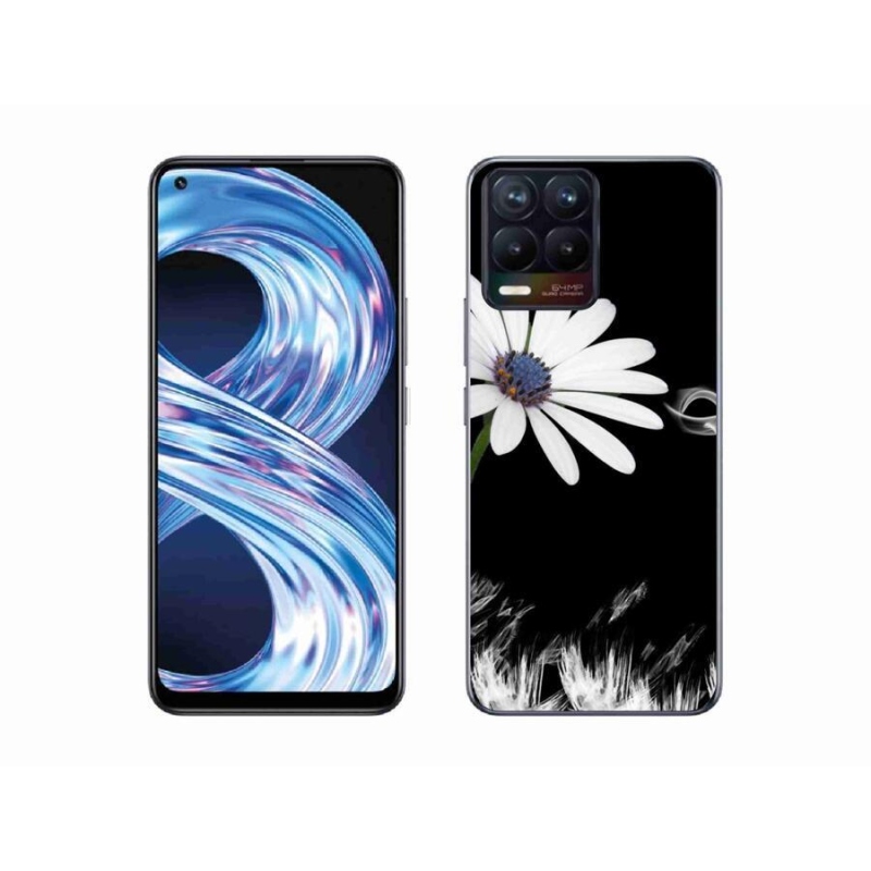 Gél borítás mmCase a Realme 8 4G készülékhez - fehér virág
