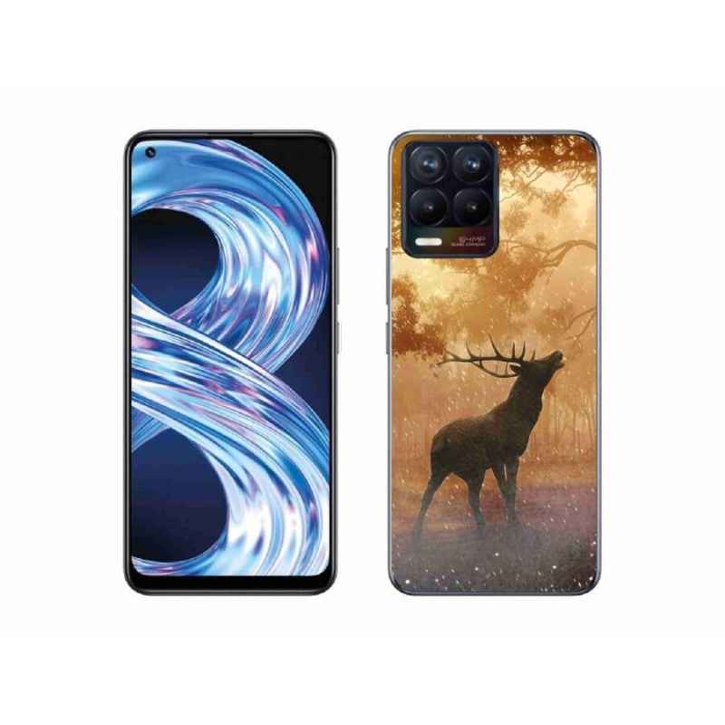 Zselés borítás mmCase a Realme 8 4G-hez - szarvas a szarvasbőgésben