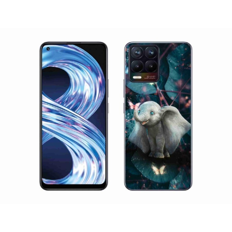 Gél borítás mmCase a Realme 8 4G-hez - aranyos elefánt