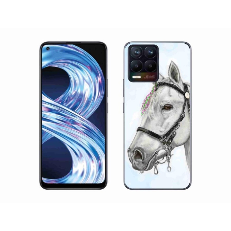 Zselés borítás mmCase a Realme 8 Pro-hoz - fehér ló 1