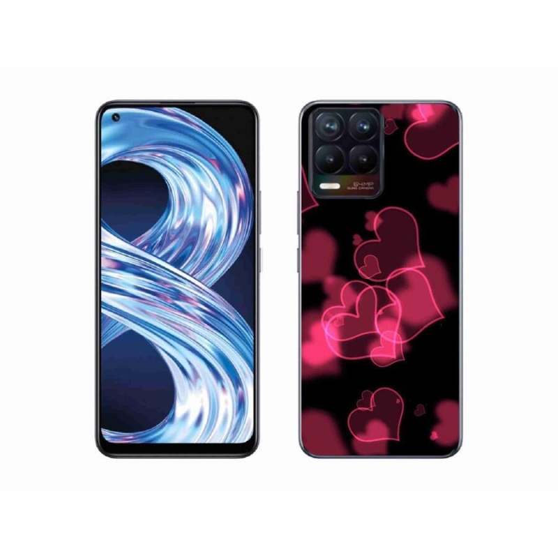 Gél borítás mmCase a Realme 8 Pro készülékhez - piros szívek