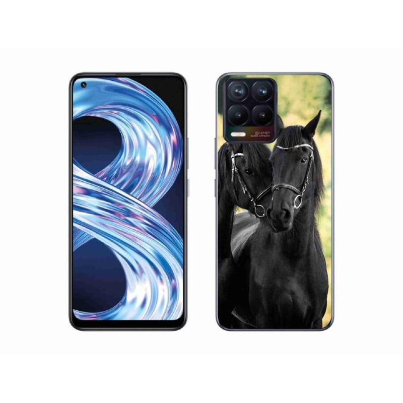 Gél borítás mmCase a Realme 8 Pro-hoz - két fekete ló
