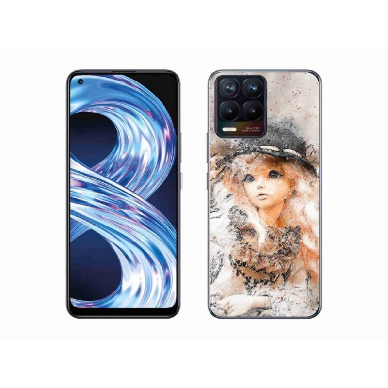 Gél borítás mmCase a Realme 8 Pro-hoz - lány kalapban