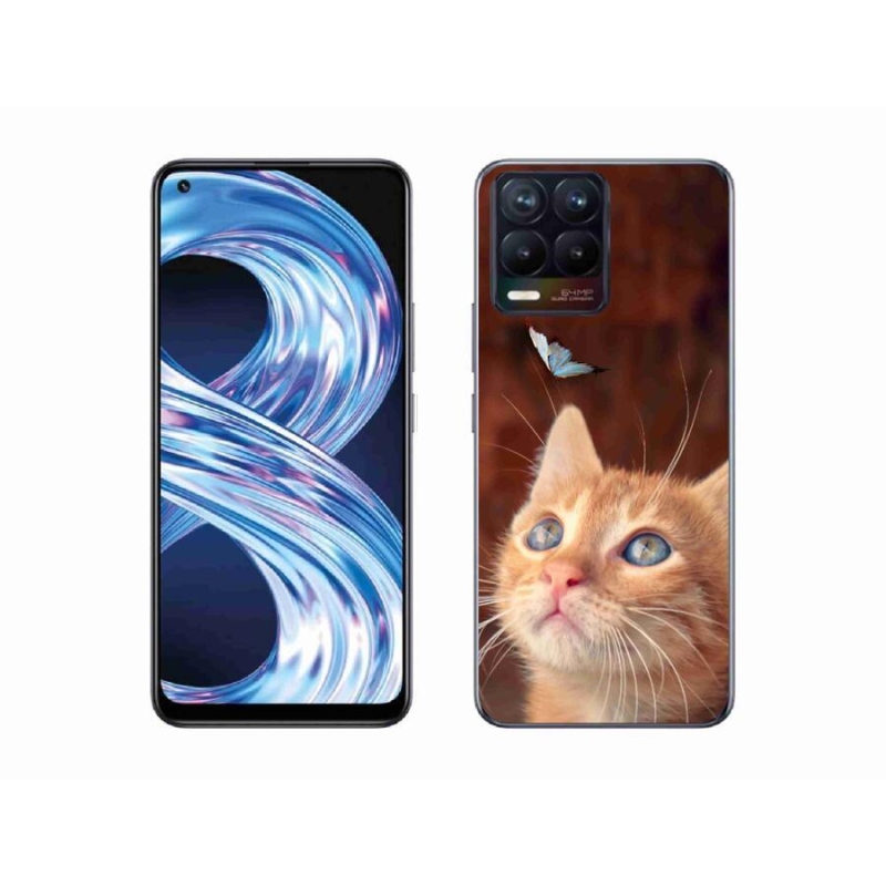 Gél borítás mmCase a Realme 8 Pro-hoz - pillangó és cica