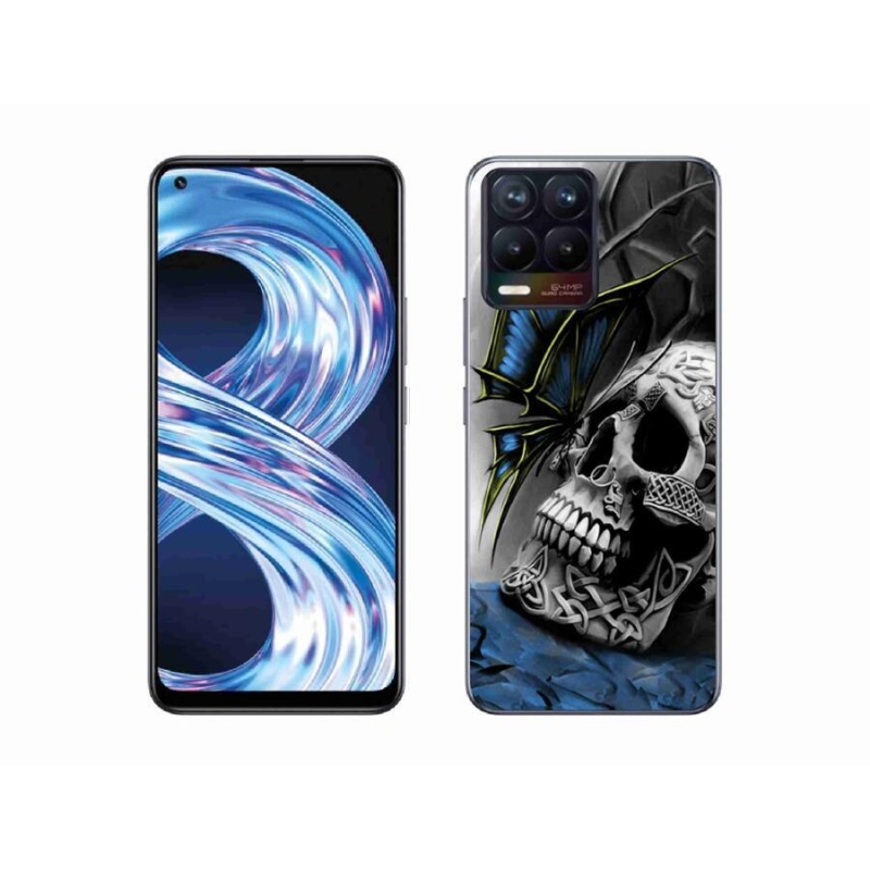 Gél borítás mmCase a Realme 8 Pro-hoz - pillangó és koponya