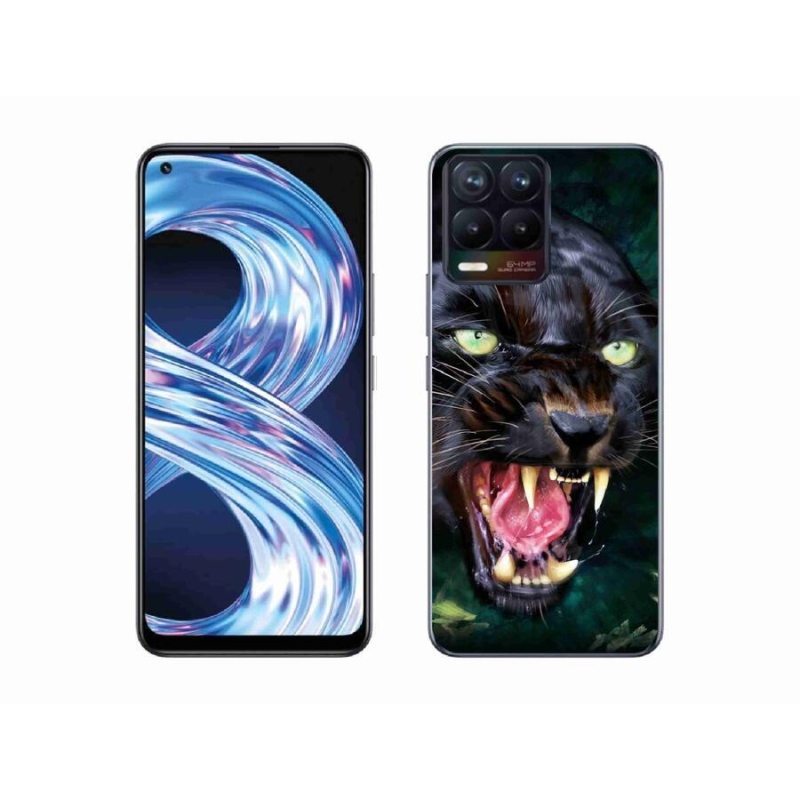 Gél borítás mmCase a Realme 8 Pro-hoz - dühös fekete párduc