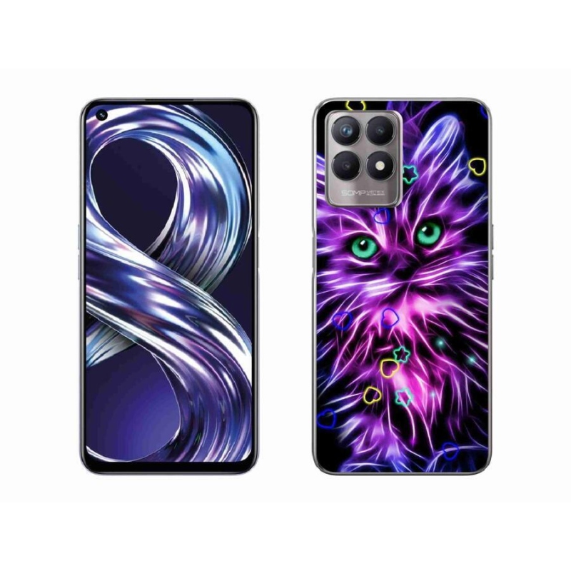 Gél borító mmCase a Realme 8i készülékhez - absztrakt macska