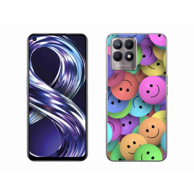 Gél borító mmCase mobilhoz Realme 8i - színes smiley-k